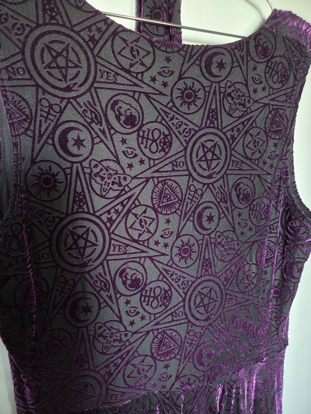 BlackMilk Burned Velvet Hex Handkerchief Dress - Picture 5 of 5